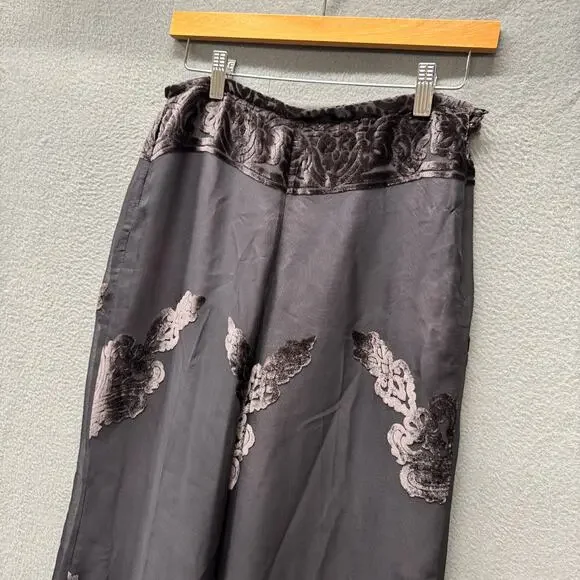 Laetitia Hecht INEPTIE Paris Pants Womens FR 40 US 28x29 Black Silk Velvet - Picture 7 of 10